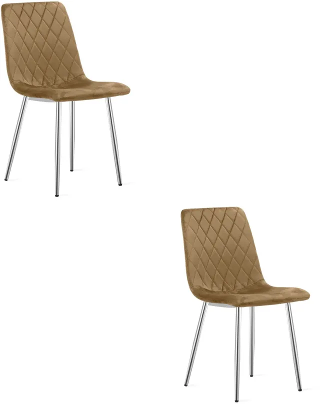 LEOBERT TURIN Eetkamerstoelen – Set van 2 – Groen Velvet – Metalen Poten – Comfortabele Ergonomische Zitting – Modern Design – Velvet Stoel voor Woonkamer, Keuken en Eetkamer – Max. 110 kg per Stoel