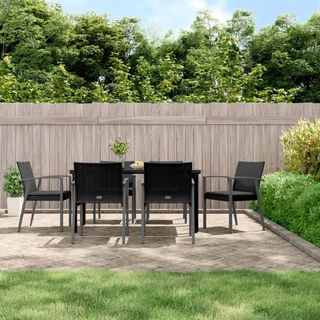 vidaXL 7-delige Tuinset met kussens poly rattan en staal, foto 2