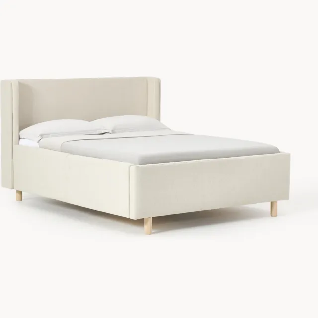 Westwing Collection Gestoffeerd bed Arche met lades Wit