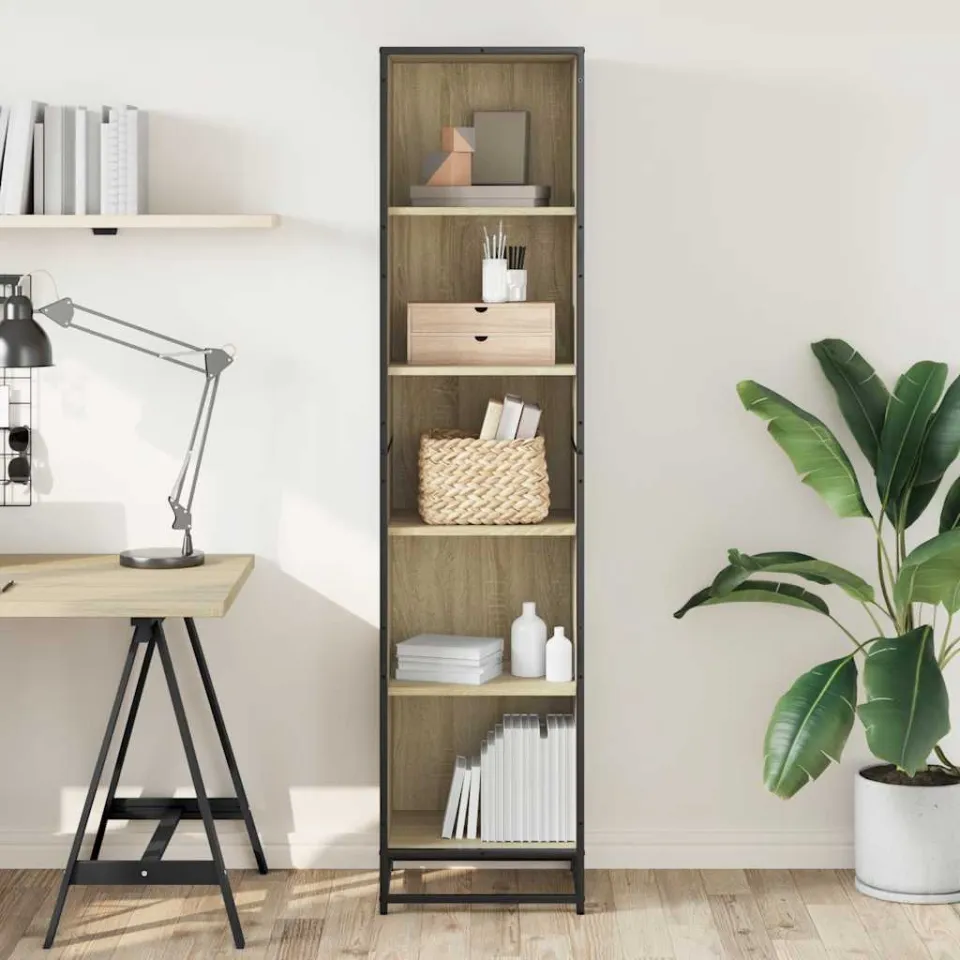 vidaXL Boekenkast 40x35x170,5 cm bewerkt hout sonoma eikenkleurig, foto 2