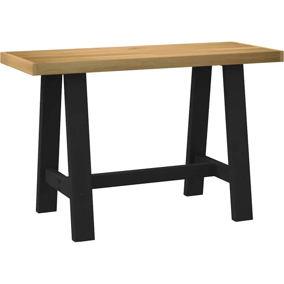 vidaXL Bureau NOAIN A-vormige poten 120x50x75 cm massief hout bruin, foto 3