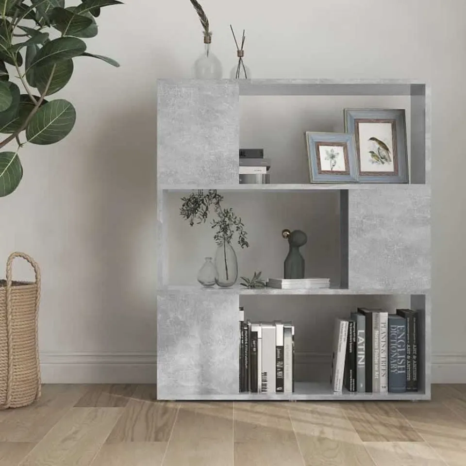 vidaXL Boekenkast/kamerscherm 80x24x94 cm bewerkt hout betongrijs grijs, foto 3