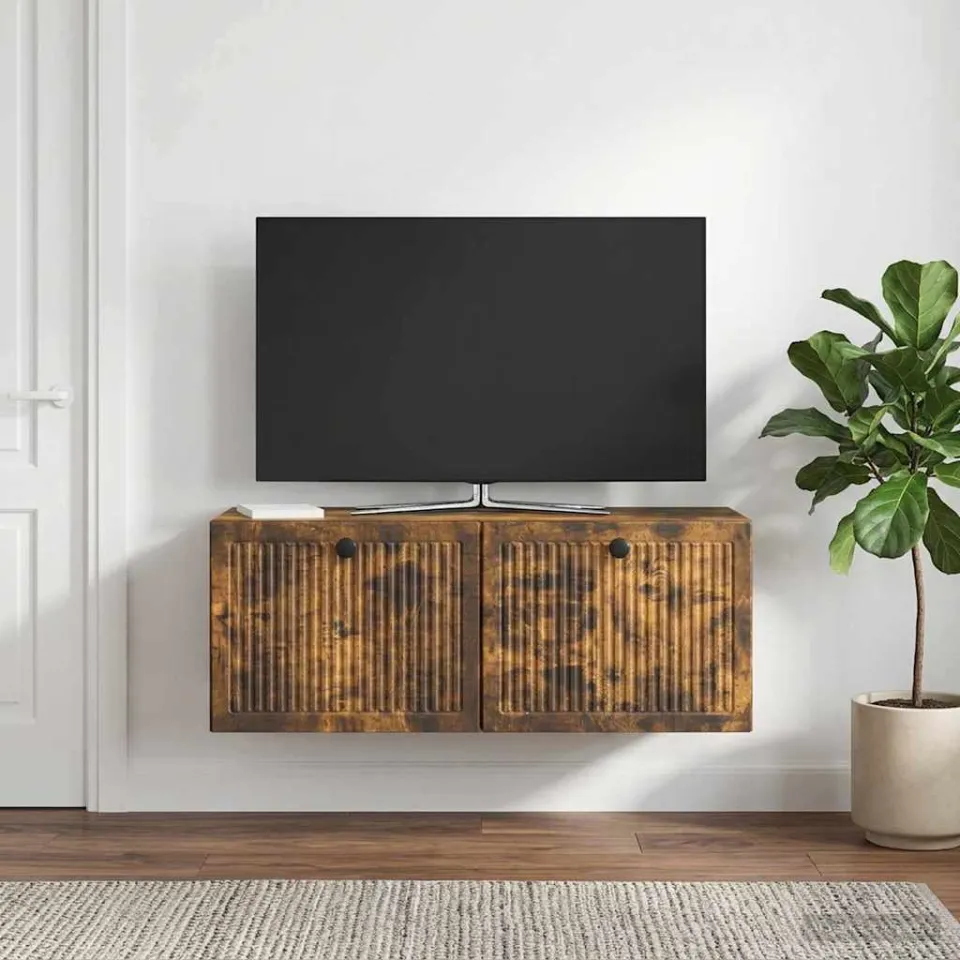 vidaXL Wandbeugel TV-kast Gerookt eiken 78,5 x 31 x 30 cm Bewerkt hout, foto 4
