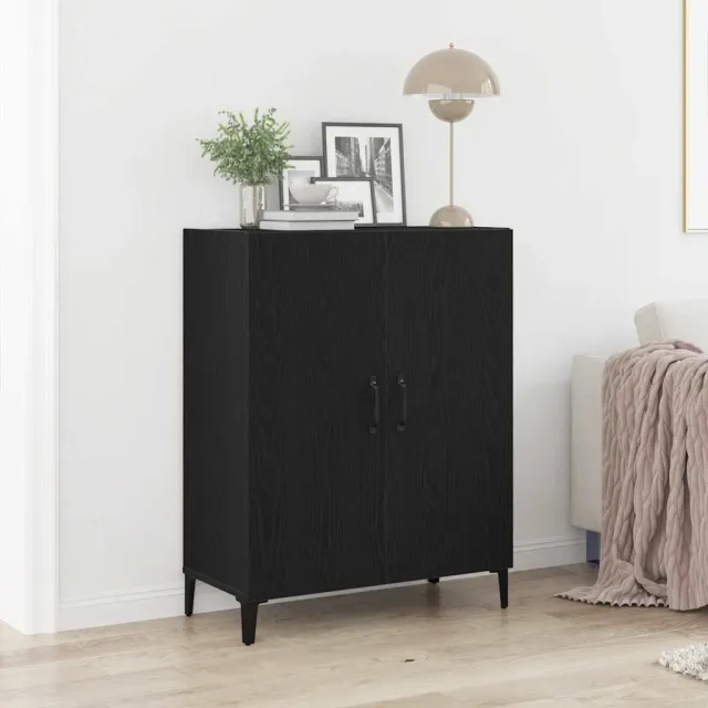 vidaXL Dressoir 69,5x34x90 cm spaanplaat zwart eikenkleurig, foto 2