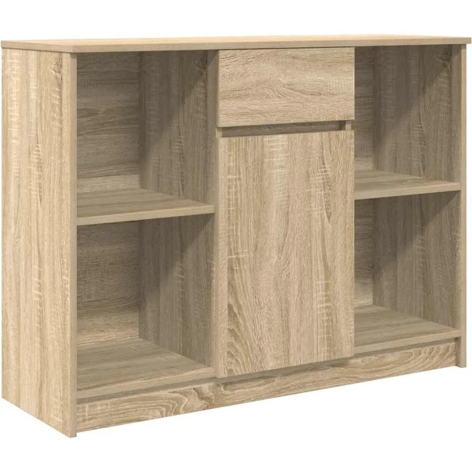 vidaXL Dressoir met lade 101x35x76 cm spaanplaat sonoma eikenkleurig Bruin