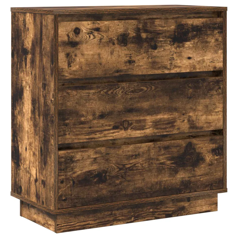 vidaXL Nachtkastje Gerookt eiken 71 x 34,5 x 75 cm Bewerkt hout, foto 3