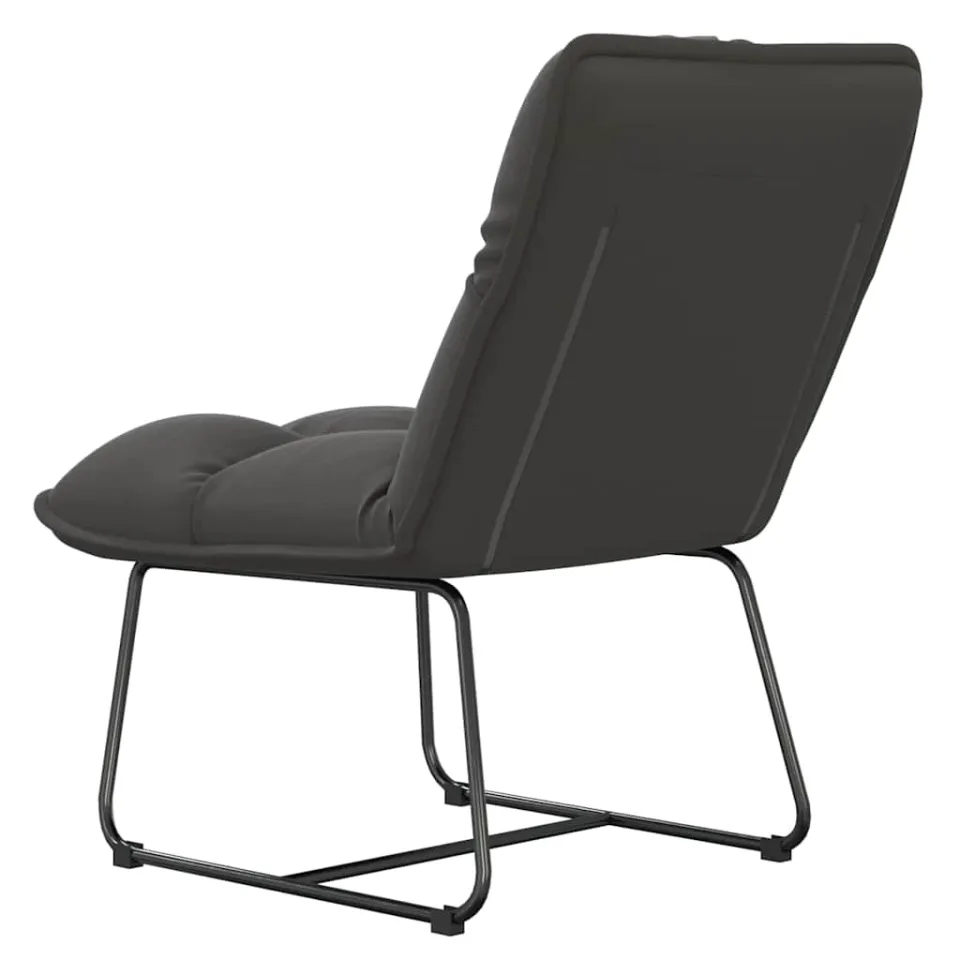 vidaXL Loungestoel met metalen frame fluweel donkergrijs grijs, foto 4
