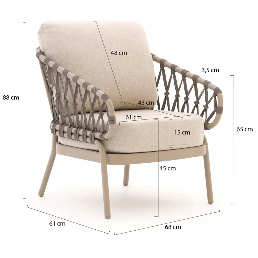 Tierra Outdoor Natal low dining tuinstoel taupe, foto 2