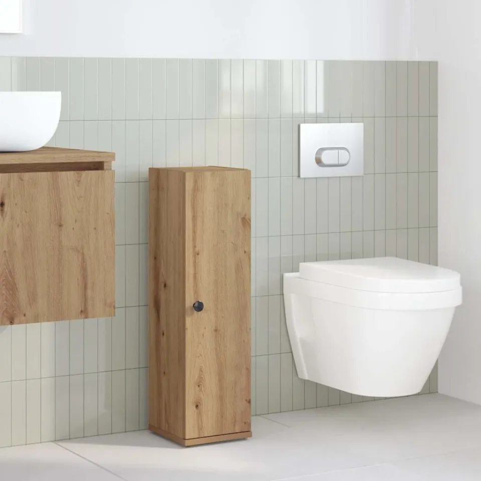 vidaXL Badkamerkast met rolhouder 20,5x22x72 cm artisanaal eikenkleur, foto 2