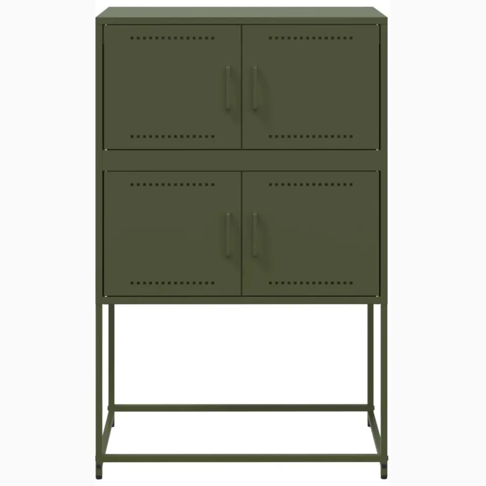 vidaXL Dressoir 68,5x38,5x107 cm staal olijfgroen, foto 3