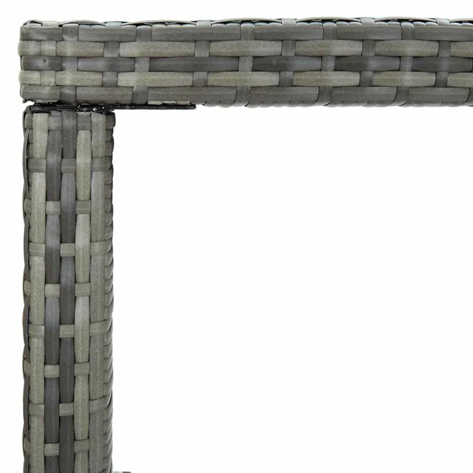 vidaXL Tuinbartafel 130x60x110 cm poly rattan en glas grijs, foto 4