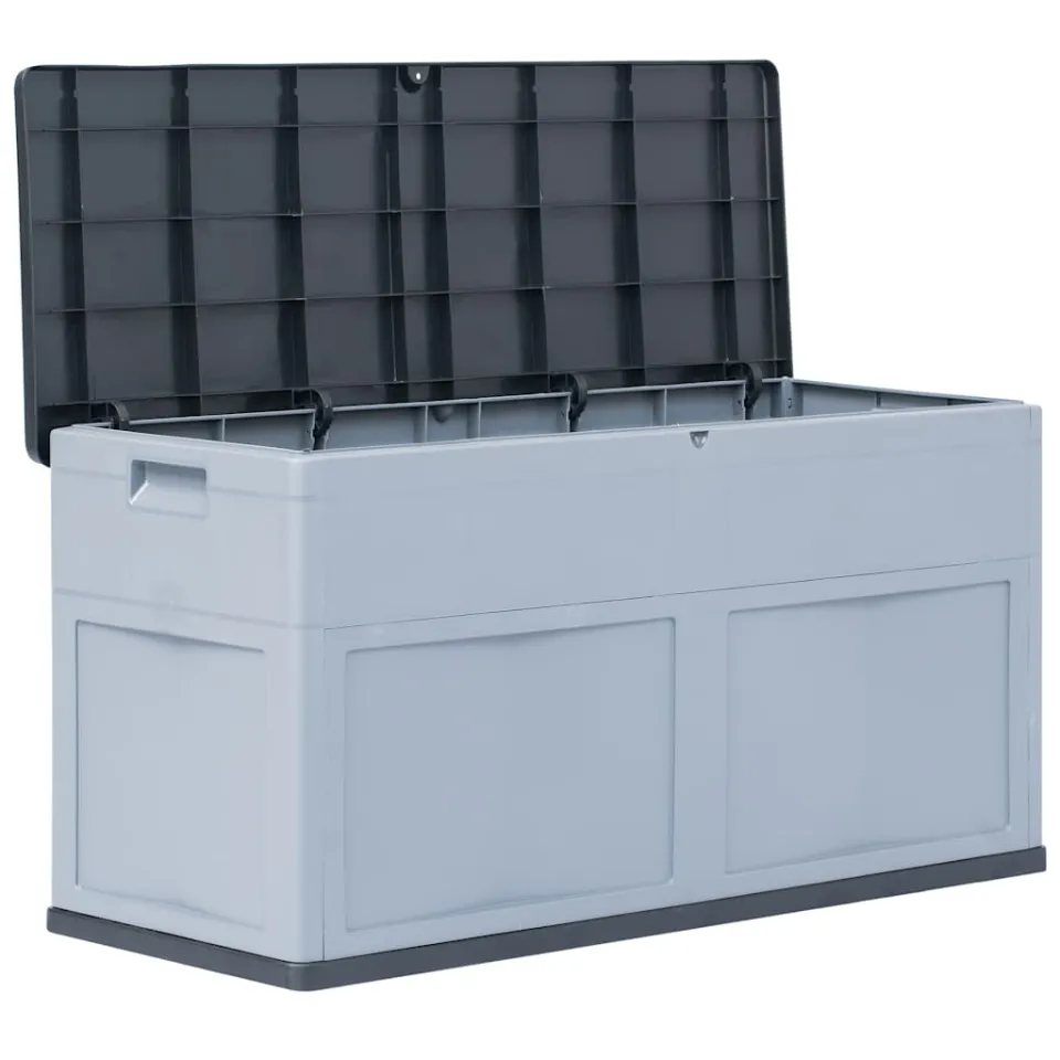 vidaXL Opbergkist 320 L grijs zwart