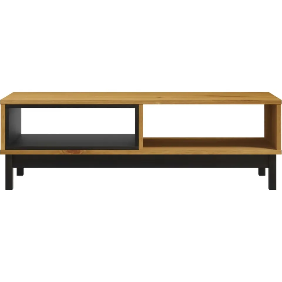 vidaXL Salontafel FLAM 100x50x32,5 cm massief grenenhout Bruin