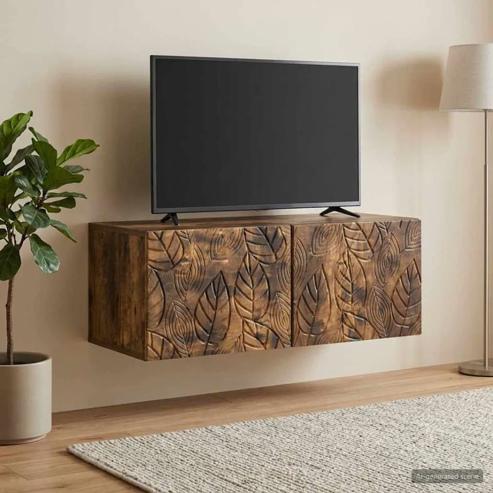 vidaXL Wandbeugel TV-kast 98 x 41 x 30 cm Gerookt eiken Bewerkt hout, foto 3