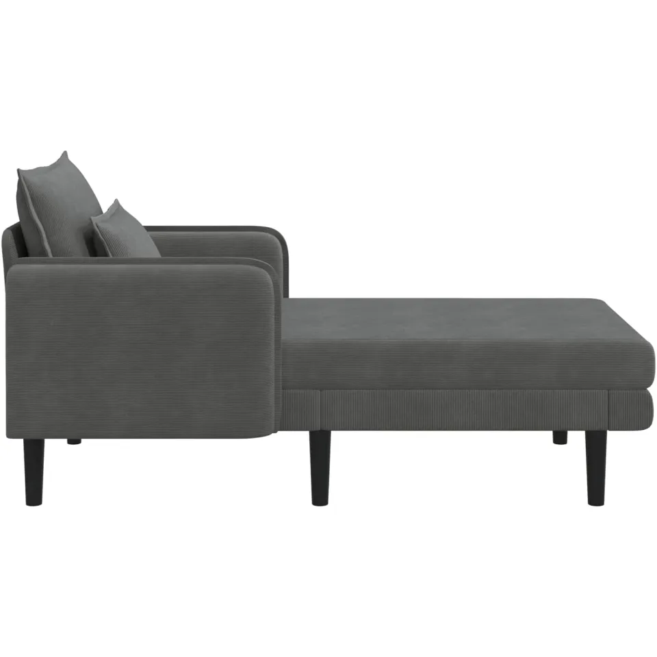 vidaXL Grote chaise longue Donkergrijs Katoenen stof, foto 4