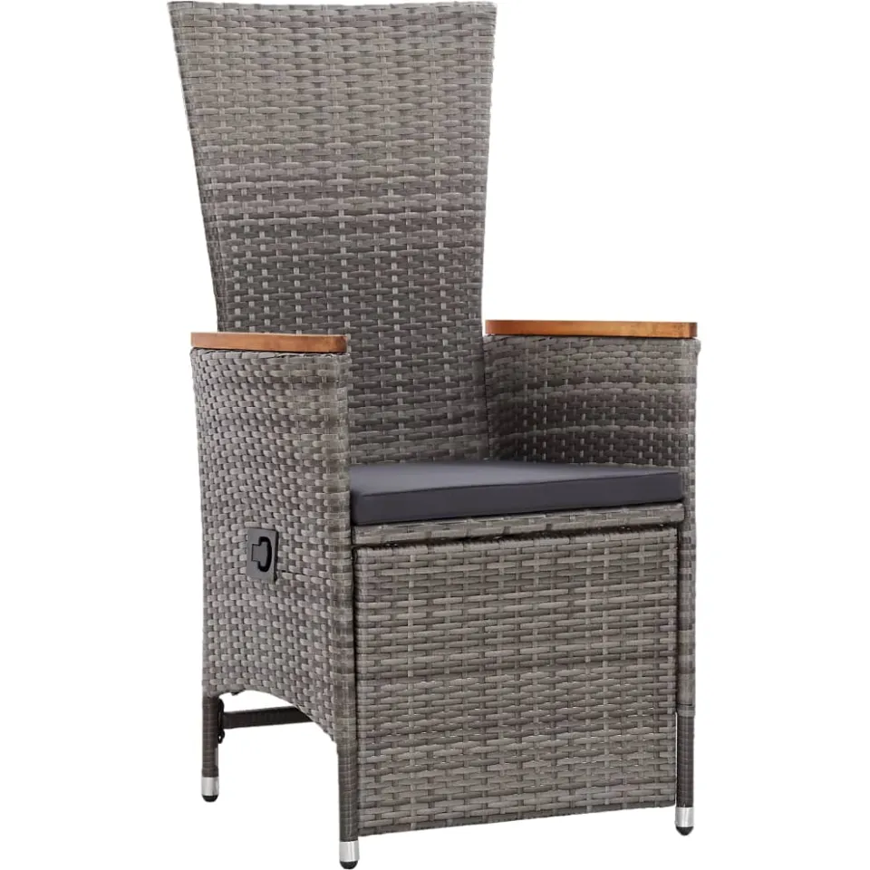 vidaXL 11-delige Tuinset met kussens poly rattan grijs, foto 3