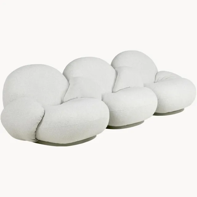 GUBI Tuin loungebank Pacha (3-zits) Wit, Taupe