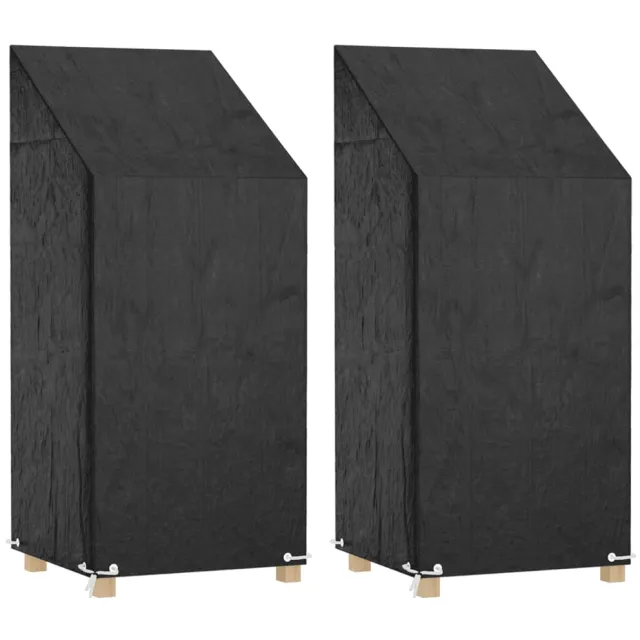 vidaXL Tuinstoelhoezen 2 st met 8 oogjes 65x65x110/150 cm polyetheen Zwart