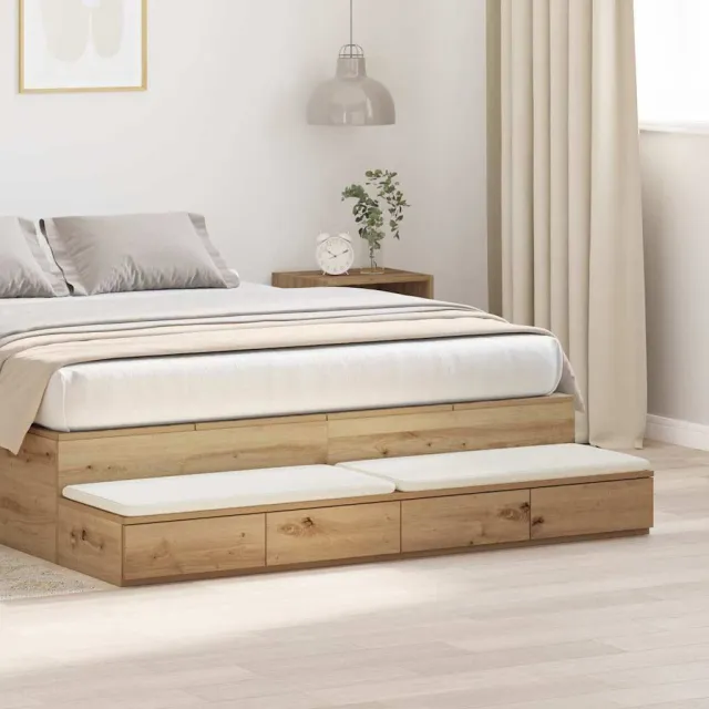 vidaXL Bedlades Artisan Eiken 150 x 36,5 x 16,5 cm Bewerkt hout Beige