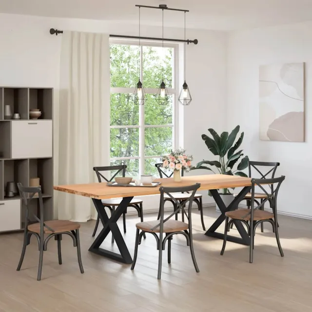 vidaXL Eettafelpoten 2 st 90x(72-73,3) cm staal zwart
