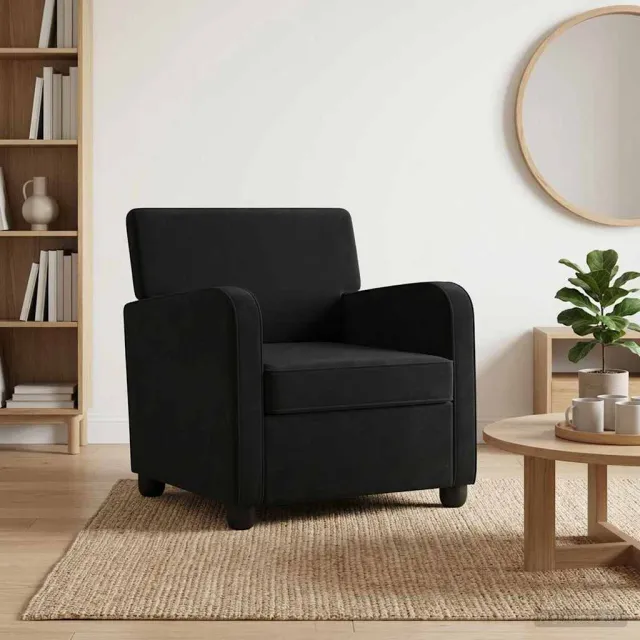 vidaXL Fauteuil Zwart fluweel