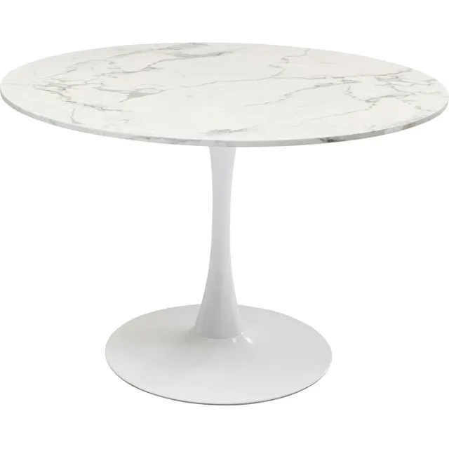 Kare Design Eettafel Schickeria Ø110cm marmerprint wit Kare Design