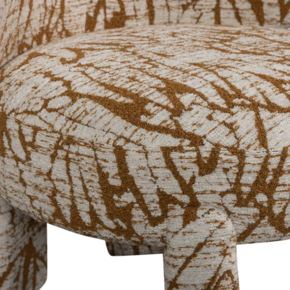WOOOD Upke Fauteuil Met Dessin - Polyester - Naturel/Bruin - 76x75x69, foto 7