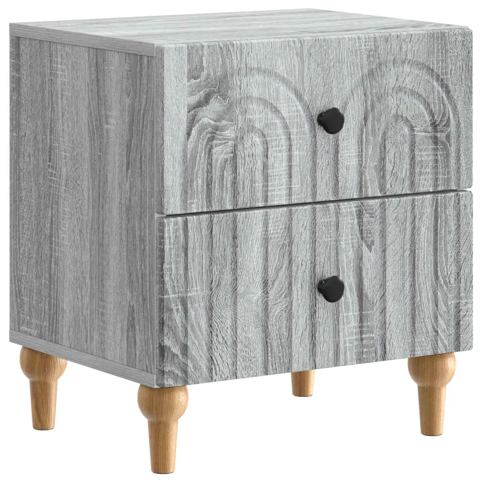 vidaXL Nachtkastje Grijs sonoma 43 x 34,5 x 48 cm Bewerkt hout