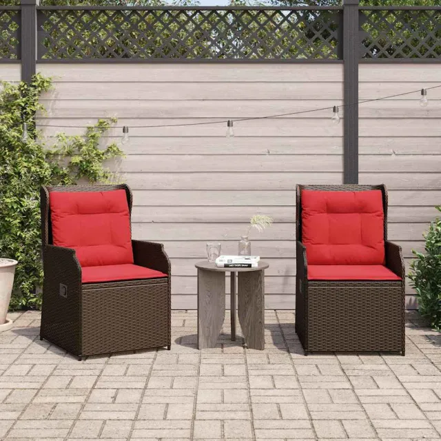 vidaXL Tuinbank 2 st Bruin poly rattan, foto 2