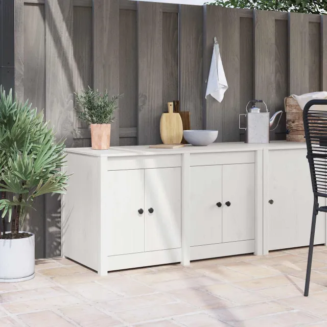 vidaXL Keukenkast MEPPEL Wit 106 x 55 x 64 cm Massief grenenhout