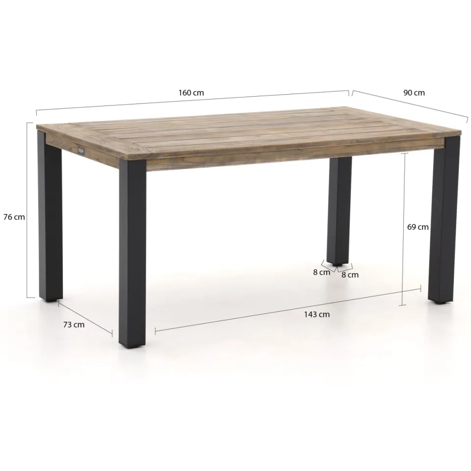 Intenso Furniture Intenso Asti/ROUGH-S 160cm dining tuinset 5-delig taupe, foto 3
