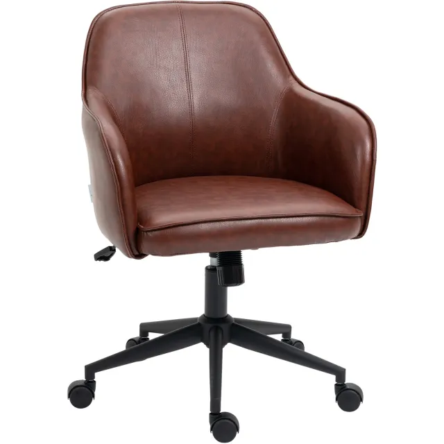 Vinona Bureaustoel - Met kantelfunctie en draaibare zitting - In hoogte verstelbaar - 58,5 x 62 x 83-91 cm - Bruin