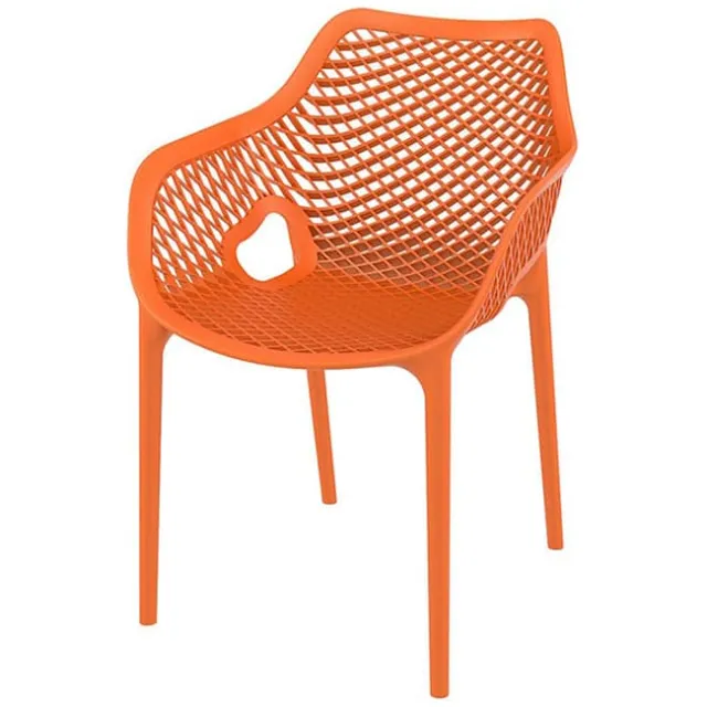 Tuinstoel Ariane met armleuning oranje kunststof