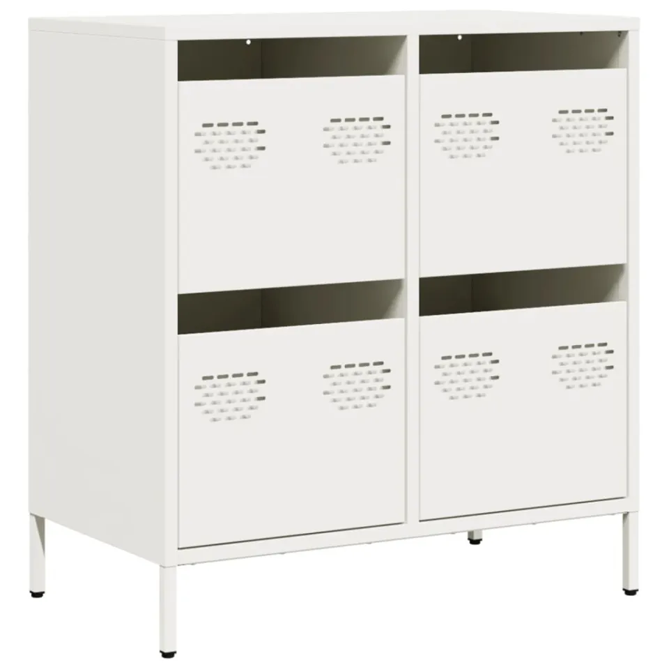 vidaXL Dressoir 68x39x73,5 cm koudgewalst staal wit, foto 3