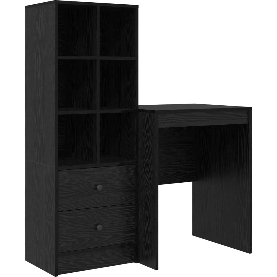 vidaXL Bureau Zwart Eiken 105,5 x 50 x 127 cm 2 st, foto 3