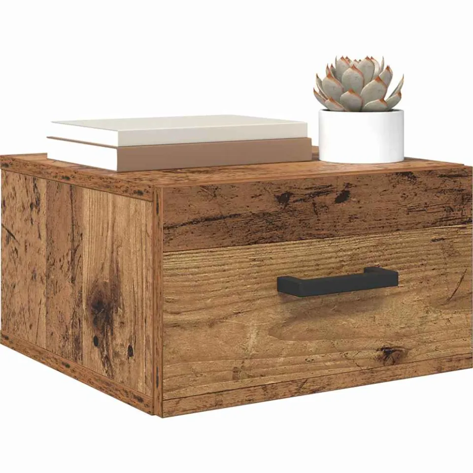vidaXL Nachtkastje Oud hout 35 x 35 x 20 cm Bewerkt hout Bruin