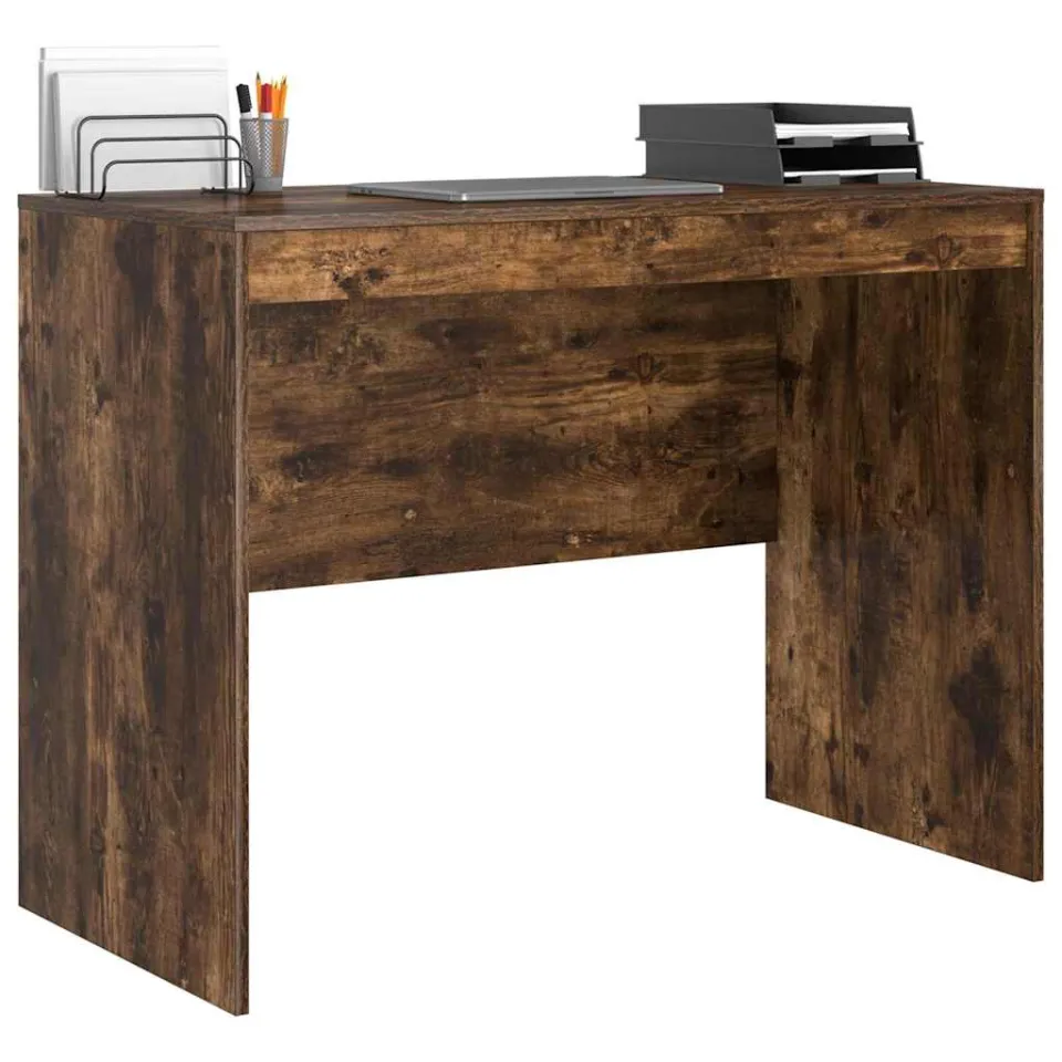 vidaXL Bureau Gerookt eiken 100 x 50 x 76 cm Bruin