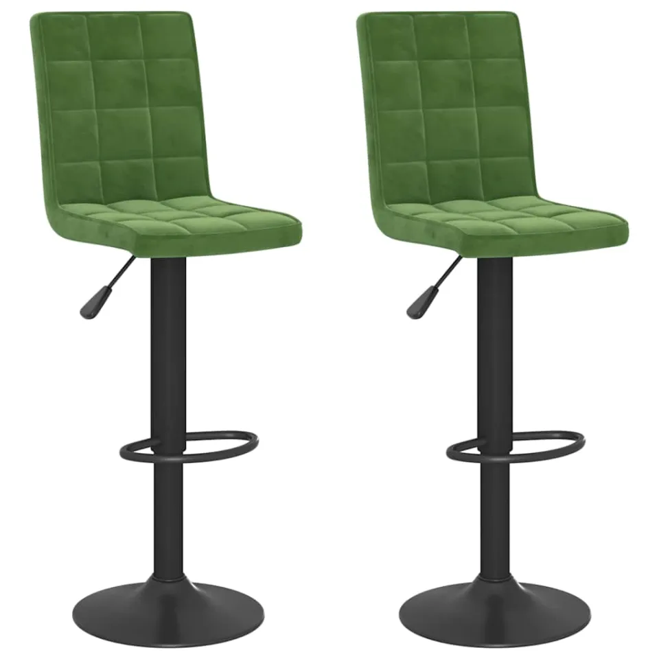 vidaXL Barkrukken 2 st fluweel donkergroen groen, foto 3