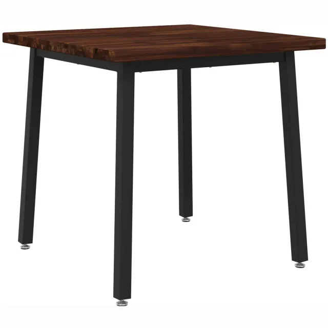 vidaXL Vierkante - Eettafel - 80 - x - 80 - x - 75 - cm - Massief - Acacia - Hout Donkerbruin en zwart
