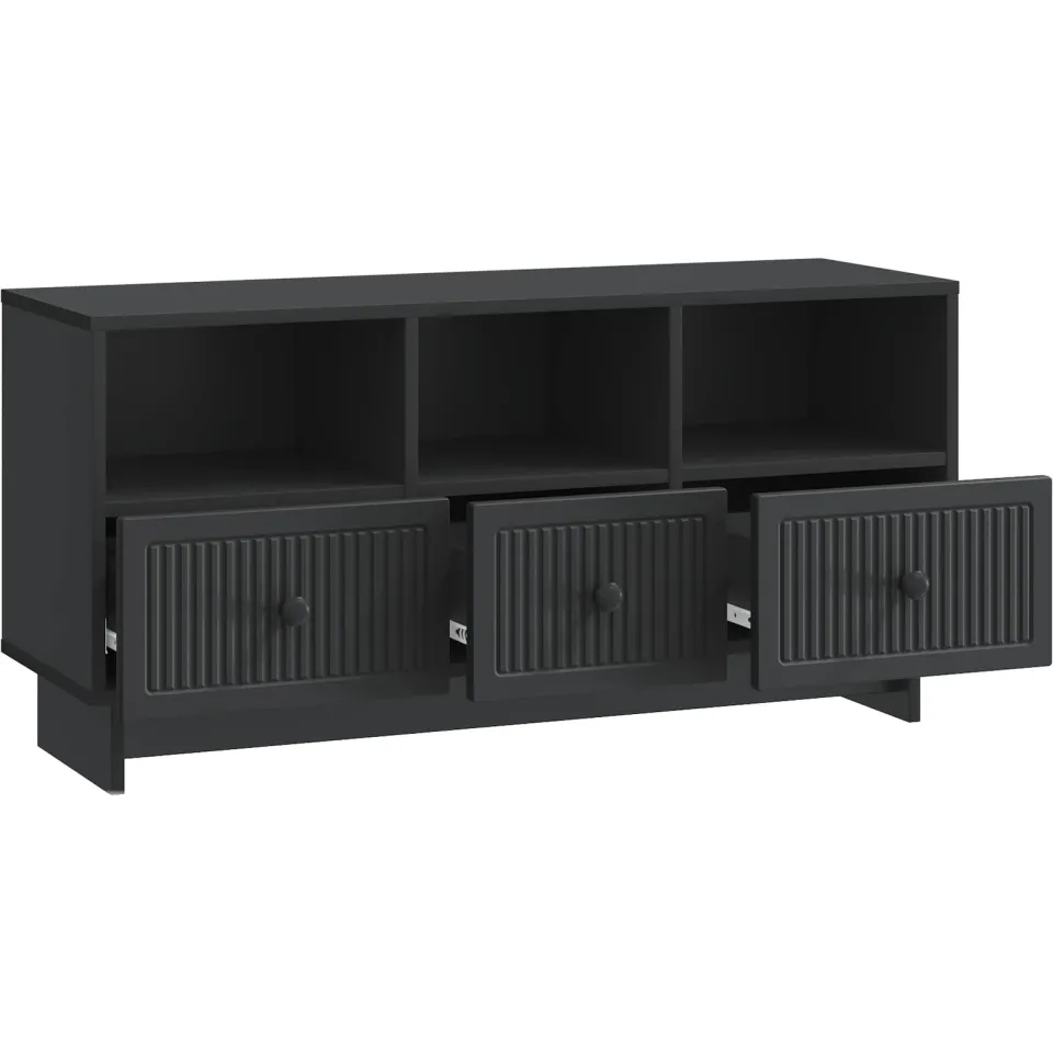 vidaXL TV-kast met lade Zwart 102 x 34,5 x 50 cm Bewerkt hout, foto 4