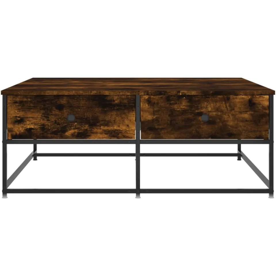 vidaXL Salontafel 100x99x40 cm bewerkt hout gerookt eikenkleurig, foto 4
