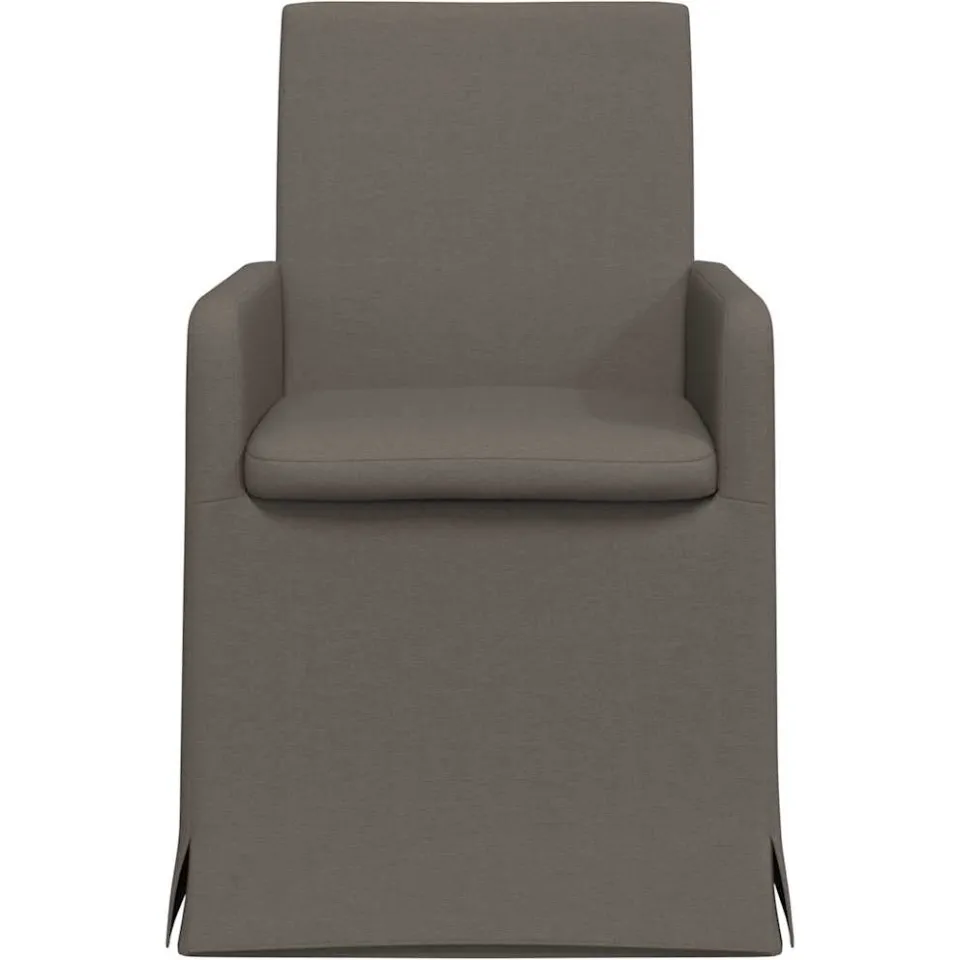 vidaXL Eettafelstoelen 2 st Linnen Lichtgrijs 57 x 68 x 94 cm