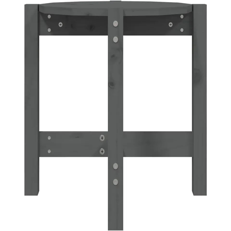vidaXL Salontafel Ø 42,5x45 cm massief grenenhout grijs, foto 4