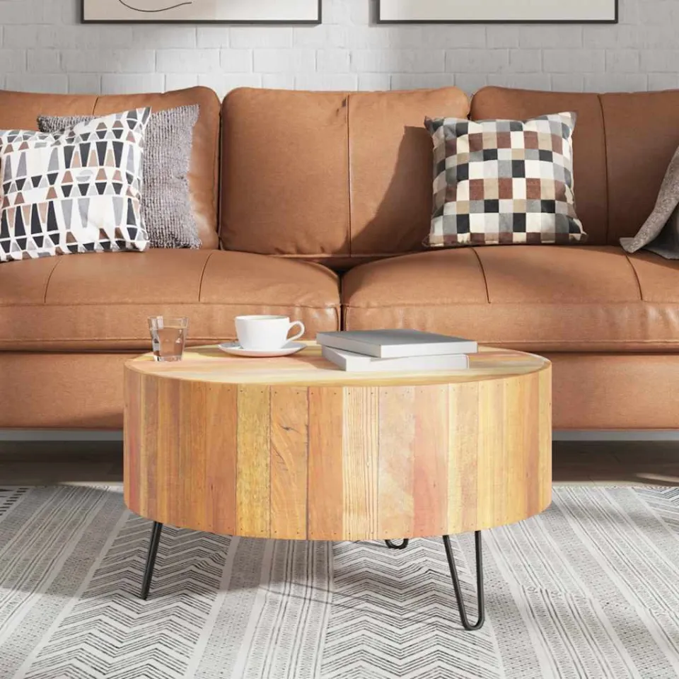 vidaXL Salontafel massief gerecycled hout beige, foto 3