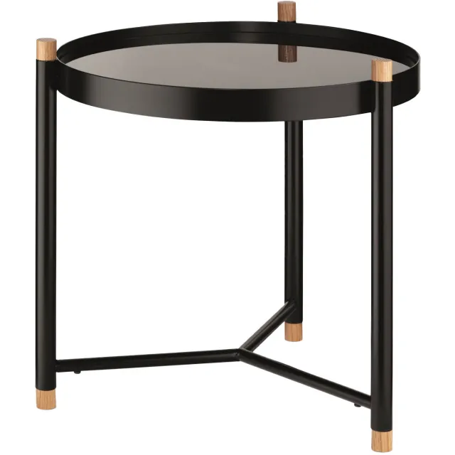 Kela Oak bijzettafel zwart