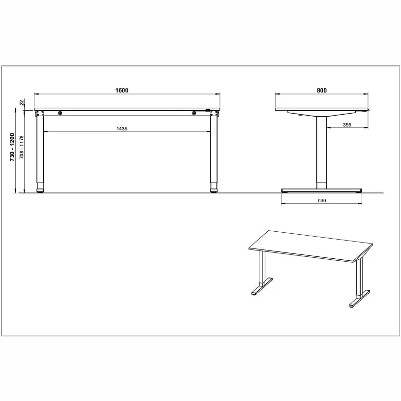 Elektrisch Bureau Ergonoma Eiken 160 CM, foto 4