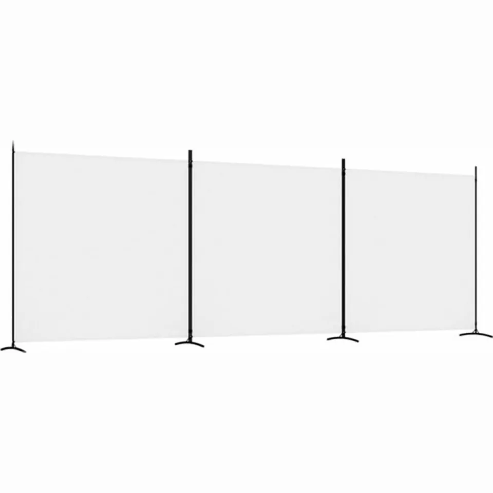 vidaXL Kamerscherm met 3 panelen 525x180 cm stof wit, foto 3