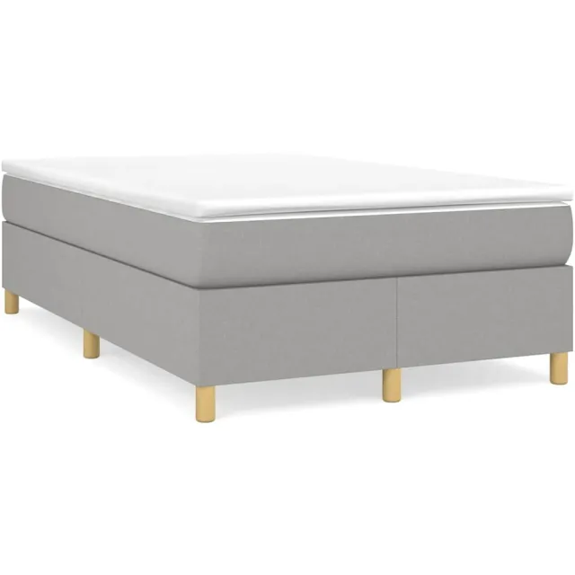 vidaXL Boxspring met matras stof lichtgrijs 120x190 cm grijs