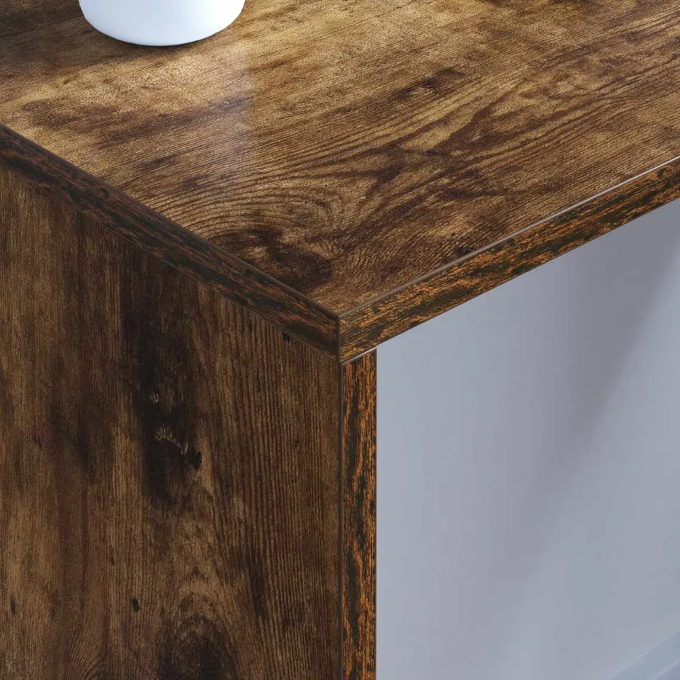 vidaXL Wandbureau Gerookt eiken 80 x 45 x 30 cm Bewerkt hout, foto 4