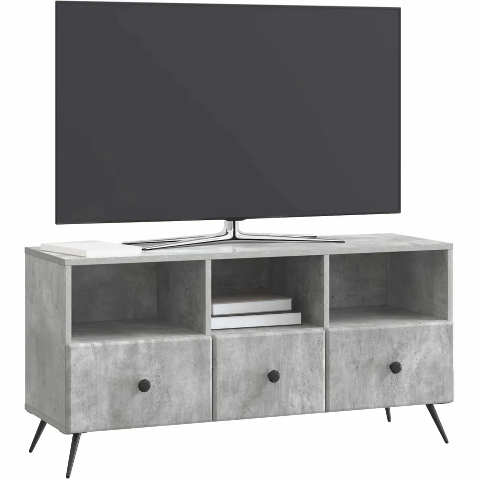 vidaXL TV-kast met lade Betongrijs 102 x 34,5 x 50 cm Bewerkt hout